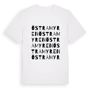 Östra Myren ordlek t-shirt – ekologisk bomull t-shirt från PinShirt