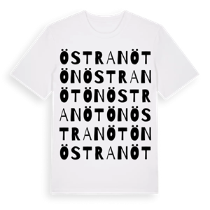 Östra Nötön ordlek t-shirt – ekologisk bomull t-shirt från PinShirt