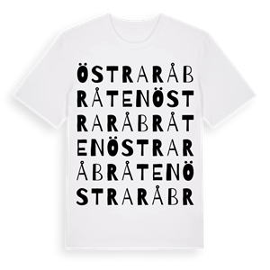 Östra Råbråten ordlek t-shirt – ekologisk bomull t-shirt från PinShirt