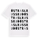 White t-shirt med Östra Skrussrud ordlek t-shirt