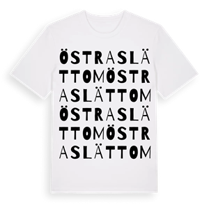 Östra Slättom ordlek t-shirt – ekologisk bomull t-shirt från Pinshirt