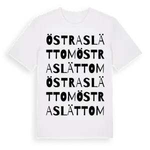 Östra Slättom ordlek t-shirt – ekologisk bomull t-shirt från Pinshirt
