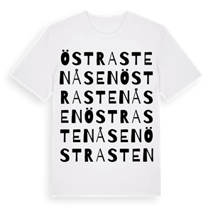 Östra Stenåsen ordlek t-shirt – ekologisk bomull t-shirt från PinShirt