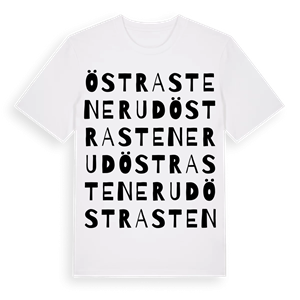 Östra Stenerud ordlek t-shirt – ekologisk bomull t-shirt från Pinshirt