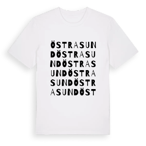 Östra Sund ordlek t-shirt – ekologisk bomull t-shirt från PinShirt