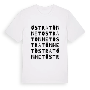 Östra Tönnet ordlek t-shirt – ekologisk bomull t-shirt från PinShirt