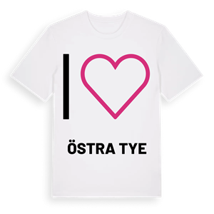 Jag älskar Östra Tye t-shirt stort tryck – ekologisk bomull t-shirt från PinShirt