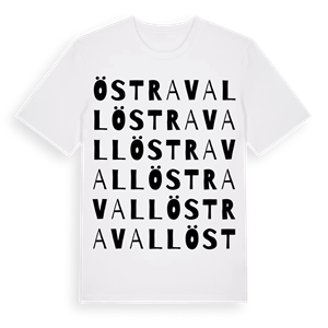 Östra Vall ordlek t-shirt – ekologisk bomull t-shirt från PinShirt