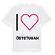 White t-shirt med Jag älskar Öststugan t-shirt stort tryck