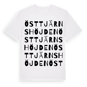 Östtjärnshöjden ordlek t-shirt – ekologisk bomull t-shirt från PinShirt