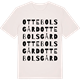 Vintage White t-shirt med Ottebols gård ordlek t-shirt