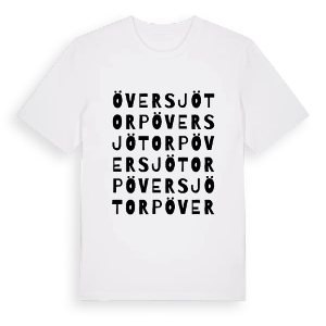 Översjötorp ordlek t-shirt – ekologisk bomull t-shirt från PinShirt