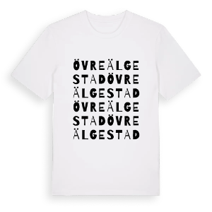 Övre Älgestad ordlek t-shirt – ekologisk bomull t-shirt från PinShirt