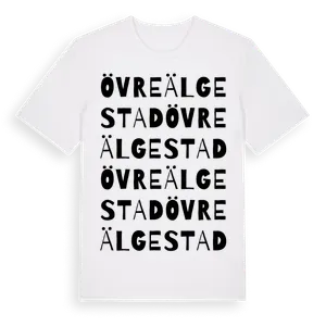 Övre Älgestad ordlek t-shirt – ekologisk bomull t-shirt från Pinshirt