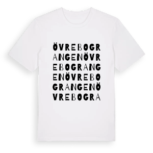 Övre Bograngen ordlek t-shirt – ekologisk bomull t-shirt från PinShirt