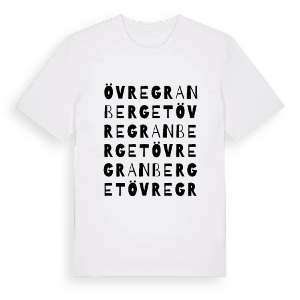 Övre Granberget ordlek t-shirt – ekologisk bomull t-shirt från PinShirt