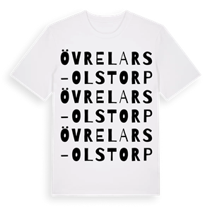 Övre Lars-Olstorp ordlek t-shirt – ekologisk bomull t-shirt från Pinshirt