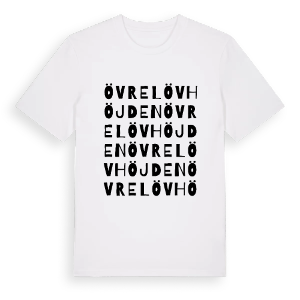 Övre Lövhöjden ordlek t-shirt – ekologisk bomull t-shirt från PinShirt