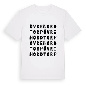 Övre Nordtorp ordlek t-shirt – ekologisk bomull t-shirt från PinShirt