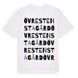 Övre Stensta Gård ordlek t-shirt – ekologisk bomull t-shirt från Pinshirt