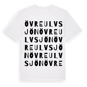 Övre Ulvsjön ordlek t-shirt – ekologisk bomull t-shirt från PinShirt