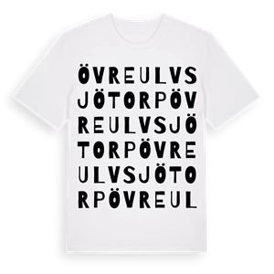 Övre Ulvsjötorp ordlek t-shirt – ekologisk bomull t-shirt från PinShirt