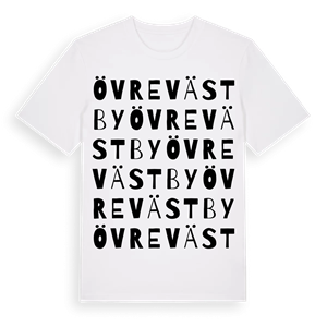 Övre Västby ordlek t-shirt – ekologisk bomull t-shirt från Pinshirt