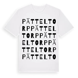 Pätteltorp ordlek t-shirt – ekologisk bomull t-shirt från Pinshirt