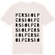 Vintage White t-shirt med Persbol ordlek t-shirt