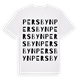 White t-shirt med Persbyn ordlek t-shirt
