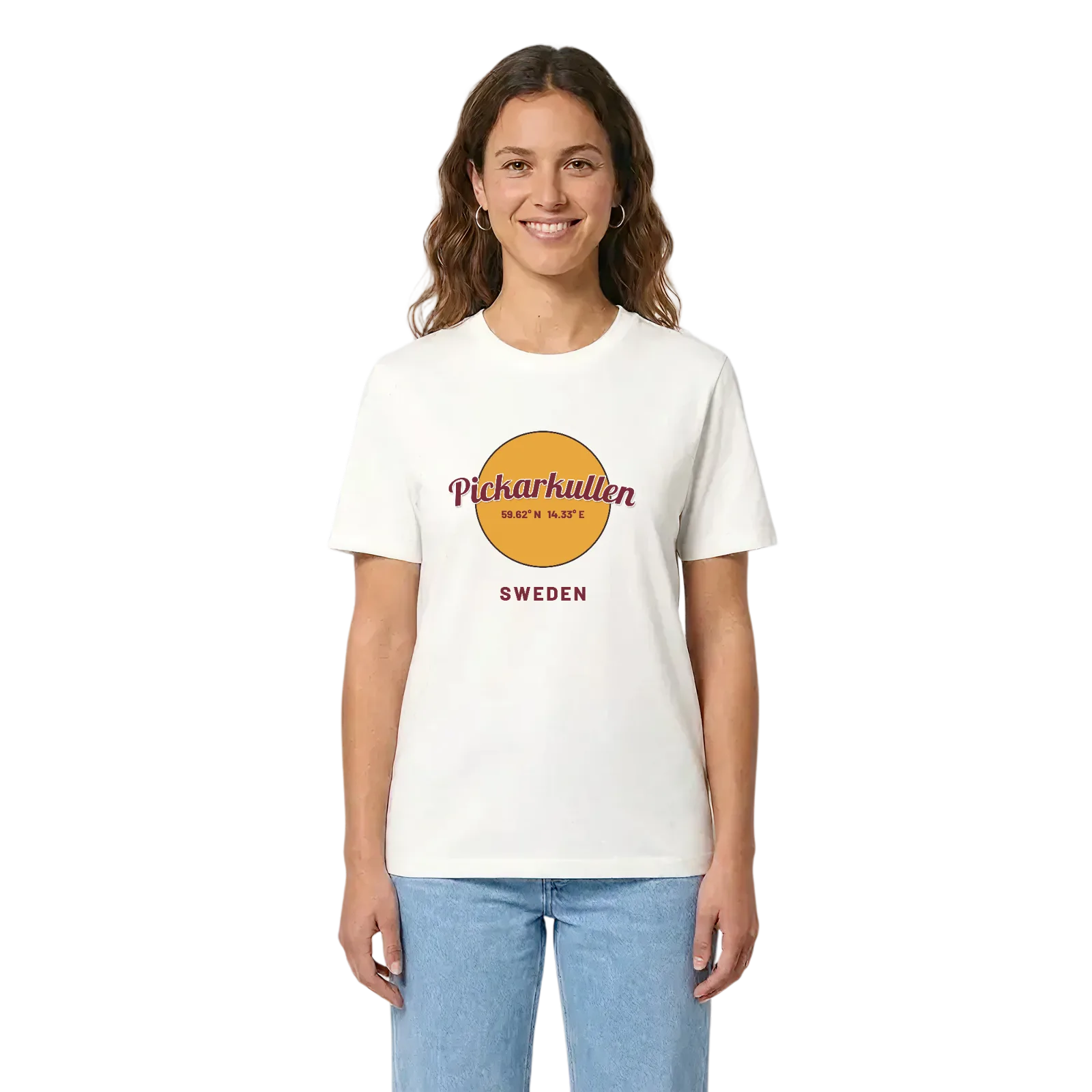 Pickarkullen cirkel t-shirt – White, i miljö