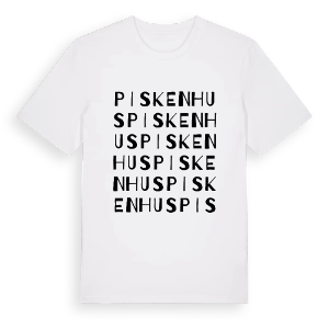 Piskenhus ordlek t-shirt – ekologisk bomull t-shirt från PinShirt