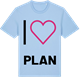 Blue Soul t-shirt med Jag älskar Plan t-shirt stort tryck