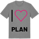 Mid Heather Gray t-shirt med Jag älskar Plan t-shirt stort tryck