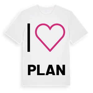 Jag älskar Plan t-shirt stort tryck – ekologisk bomull t-shirt från PinShirt