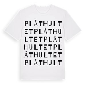 Plåthultet ordlek t-shirt – ekologisk bomull t-shirt från PinShirt