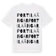 White t-shirt med Portila Ängar ordlek t-shirt