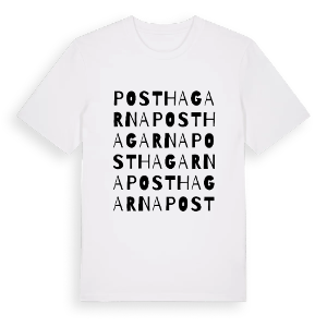 Posthagarna ordlek t-shirt – ekologisk bomull t-shirt från PinShirt