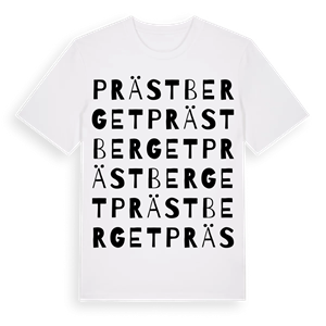 Prästberget ordlek t-shirt – ekologisk bomull t-shirt från PinShirt