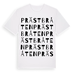 Prästbråten ordlek t-shirt – ekologisk bomull t-shirt från PinShirt