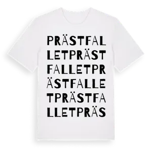 Prästfallet ordlek t-shirt – ekologisk bomull t-shirt från Pinshirt