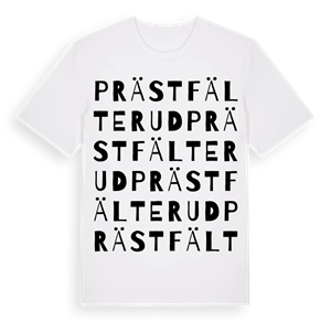 Prästfälterud ordlek t-shirt – ekologisk bomull t-shirt från PinShirt
