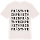 Vintage White t-shirt med Prästmyren ordlek t-shirt