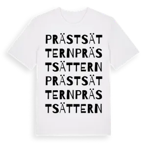 Prästsättern ordlek t-shirt – ekologisk bomull t-shirt från Pinshirt
