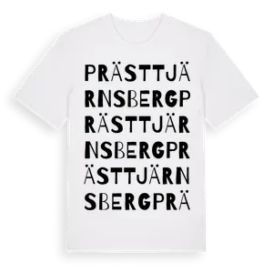 Prästtjärnsberg ordlek t-shirt – ekologisk bomull t-shirt från Pinshirt