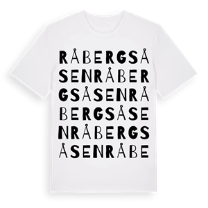 Råbergsåsen ordlek t-shirt – ekologisk bomull t-shirt från PinShirt