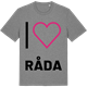 Mid Heather Gray t-shirt med Jag älskar Råda t-shirt stort tryck