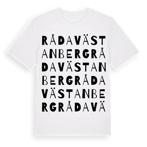 Råda Västanberg ordlek t-shirt – ekologisk bomull t-shirt från PinShirt