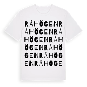 Råhögen ordlek t-shirt – ekologisk bomull t-shirt från Pinshirt