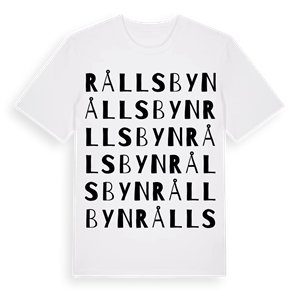 Rållsbyn ordlek t-shirt – ekologisk bomull t-shirt från PinShirt